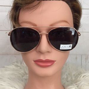 Joe’s Jeans Ladies Sunglasses Rose Gold W/bling and Maximum UV Protection